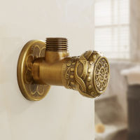 Antique Brass Thickened Water Heater Triangle Valve Bathroom Accessories Kitchen 12" High Pressure Water Stop Valve Gold