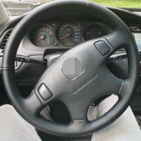 【YF】 Black Artificial Leather Car Steering Wheel Cover for Honda CRV CR-V 1997-2001 Accord 6 1998-2002 Odyssey 1998-2001 Prelude