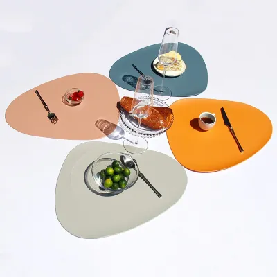 Anti-hot Placemat Restaurant Table Decor Faux Leather Table Mat Waterproof Table Protector Insulated Dining Pad