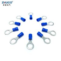 ‘；【=- 100Pcs RVS2-8 Ring Wire Copper Connector Circular Blue PVC Insulated Electrical Cable Crimp Terminal 1.5-2.5Mm2 AWG16-14