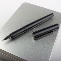 ☃❦♝ High Quality Jinhao 35 Fountain Pen Frosted Black Stainless Steel 0.38MM Nib Pen Ink Pens Stationery Office School Supplies