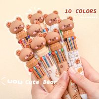 【CW】 20Pcs/Lot Kawaii 10 Colors Ballpoint Multicolor Retractable Pens School Office Writing Stationery Colorful Refill