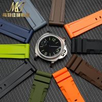 Suitable for Panerai silicone watch strap PARNIS Bernie mens watch soft rubber replacement watch strap 24 26mm