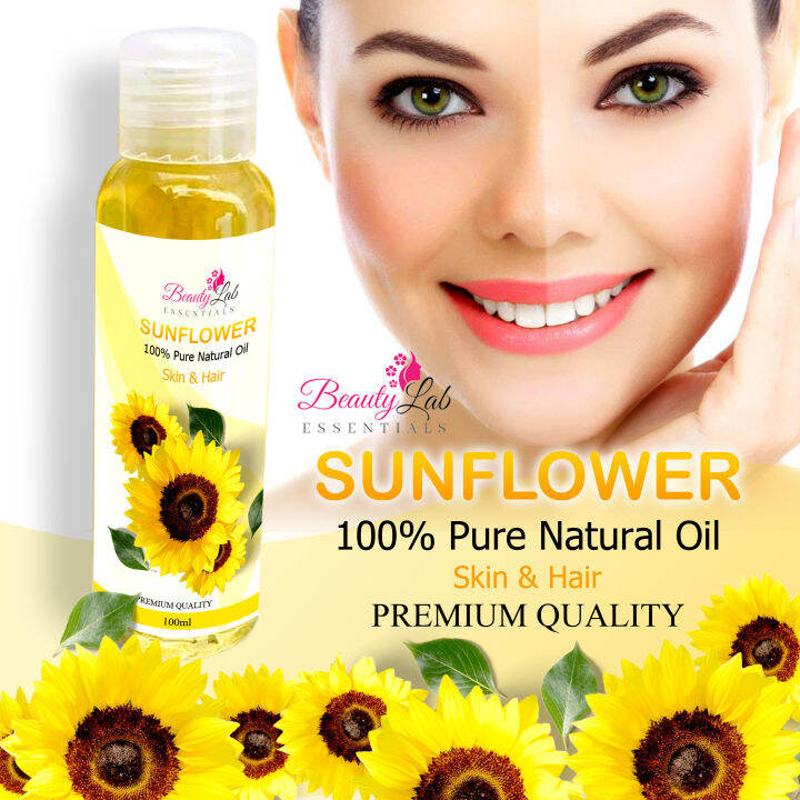 BEAUTYLAB ESSENTIALS SUNFLOWER OIL 100 PURE NATURAL ORGANIC 100 ml