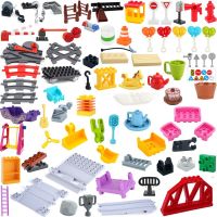 Large Building Blocks Bathroom Furniture Bathtub Sink Mirror Table and Chair Toilet Bed Food Flowers Trees Childrens Gifts City Building Sets