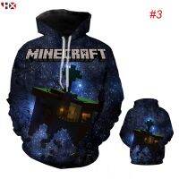 COD jb2763 HX ไมน์คราฟต์ Minecraft 3D พิมพ์ Hoodies ลำลองแขนยาวแฟชั่นเสื้อคลุมด้วยผ้า