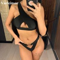 2021Sexy New 2021 Bikini One Shoulder Swimsuit Female Swimwear Women Two-pieces Bikini Set Bather Bathing Suit Swim Wear V1870