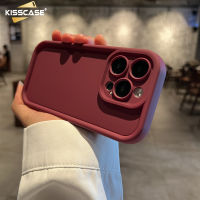 KISSCASE เคสโทรศัพท์ซิลิโคนเหลวเหมาะสำหรับ IPhone 15 14 13 12 11 Pro Max 15 Plus 14 Plus สีทึบซิลิโคนเหลวกันรอยนิ้วมือกันกระแทกสำหรับ IPhone 15 Pro Max