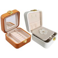 Portable Jewelry Storage Box Waterproof PU Leather Lockable for Watches