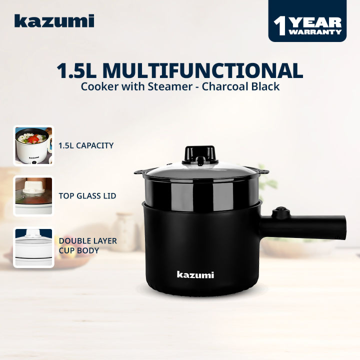 Kazumi KZ-308 1.5L Multifunctional Cooker with Steamer - Ivory White