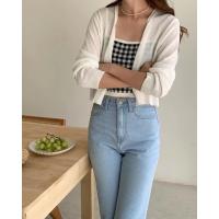 利 cpjgirlxx | พร้อมส่ง Glory checked cardigan - (set2pcs) new คาดิแกนบาง + เสื้อสายเดี่ยวล่ยสก็อต ซัมเมอร์ ทะเล