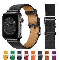 ✔ Leather strap for Apple watch band 44mm 45mm 42mm 41mm 40mm 38mm Single tour watchband bracelet iWatch series 1 2 3 4 5 6 SE 7 b