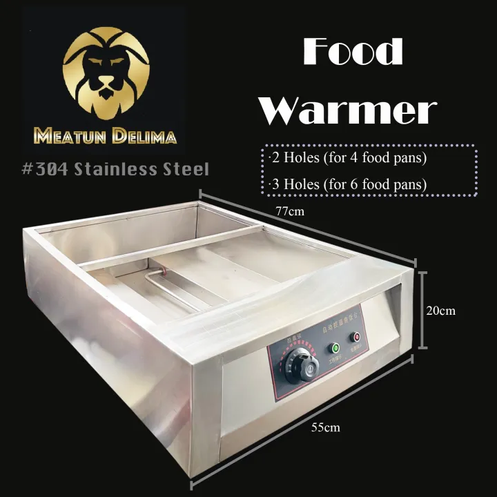 Stainless Steel Food Warmer Buffet Server Pemanas Makanan 2 Holes 3
