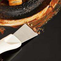 3 In 1 Double Head Scraper Cleaning Brush Stove Spatula Cooktop Tool Cleaning Kitchen Brass C1G9
