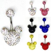 จิวสะดือเกาหลี mickey mouse10มิล งานพรีเมี่ยม ประดับด้วยคริสตัล swarovski ระยิบระยับ ทั้งสองด้าน งาน เกาหลี บริการเก็บเงินปลายทาง