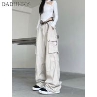 Y2K Style DaDuHey? Multi-pocket Fashion Pants Loose Overalls Korean New Pants Cargo Low-waist Plus-size Women 2023 Wide-leg Casual