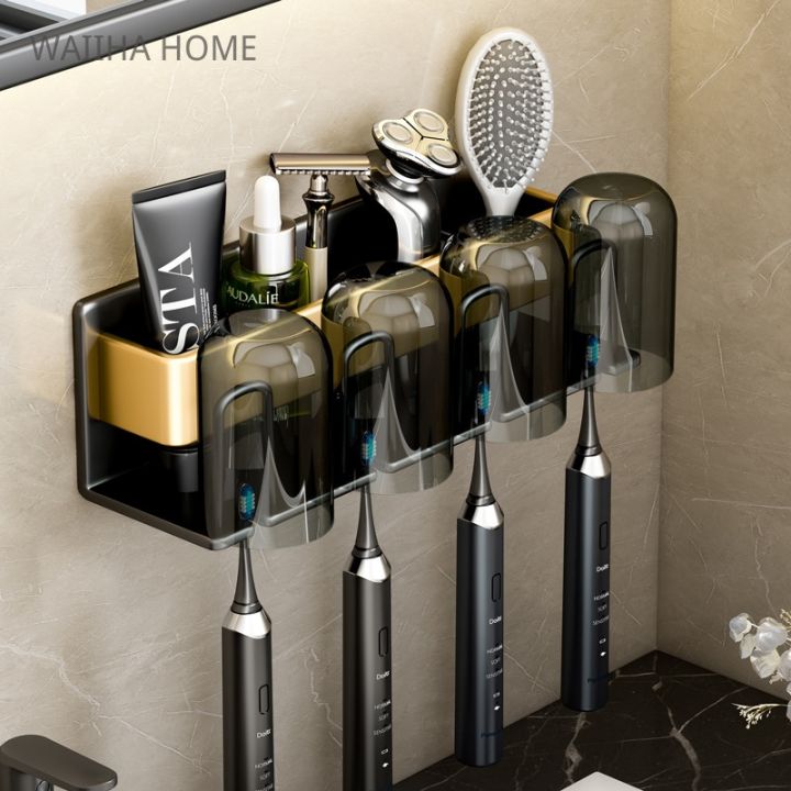 cw-toothbrush-holder-storage-organizer-wall-mounted-toothpaste-dispensers-with-mouthwash-cup-accessories