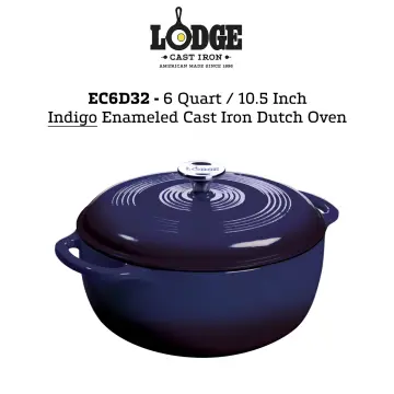 Lodge EC6D13 6 qt Cast Iron Dutch Oven Enamel Oyster White