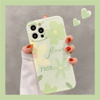 ภาพวาดสีน้ำมันสีเขียวดอกไม้โทรศัพท์กรณีสำหรับ iPhone14ProMax เคสโทรศัพท์ Flower Sand Flower 3D สำหรับ iPhone 13promax เคสโทรศัพท์แฟชั่นรวมทุกอย่างสำหรับ iPhone 12 เคสโทรศัพท์ Matte Texture สำหรับ iPhone 11ProMax