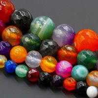 [COD] 4-10mm surface striped agate natural stone loose beads beaded wholesale diy crystal semi-finished