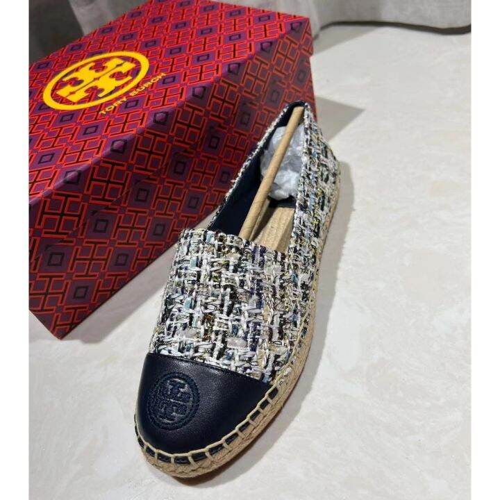 2023-new-tory-burch-three-colors-sheep-leather-cloth-top-patchwork-fisherman-shoes-casual-flats