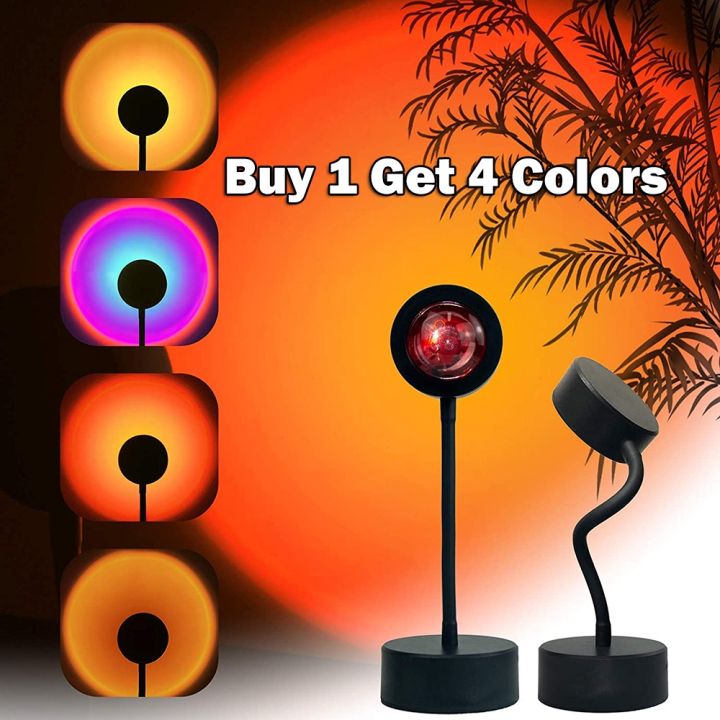 LZ】☒ USB Sunset Lamp Sunset Projector Mood Light Living Room ...