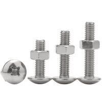 304 stainless steel large flat head screw nut set combination mushroom head cross large round head ross M5*6*8*10 Nails Screws  Fasteners