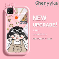 เคส Chenyyka สำหรับ Xiaomi Redmi 9C NFC POCO C31ลายการ์ตูนเด็กสาวโชคดีที่สร้างสรรค์สีสันสดใสน่ารักเลนส์กล้องถ่ายรูปแบบนิ่มมอนสเตอร์น้อยซิลิโคนเคสใสกันกระแทกแบบใสง่ายเคสป้องกัน