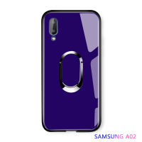 UCUC เคสโทรศัพท์เคสสำหรับ Samsung A02/ M02ปลอก Samsung Galaxy M02ของแข็ง360 Roble ที่วางแหวนแม่เหล็กกรณีกระจกเทมเปอร์ปลอกโทรศัพท์ป้องกันกลับกันกระแทก