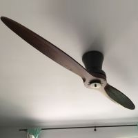 2 Soid Wooden Blade Office Room Modern Ceiling Fan 60 Inch with Light Remote Control DC Motor Free Shipping Exhaust Fans