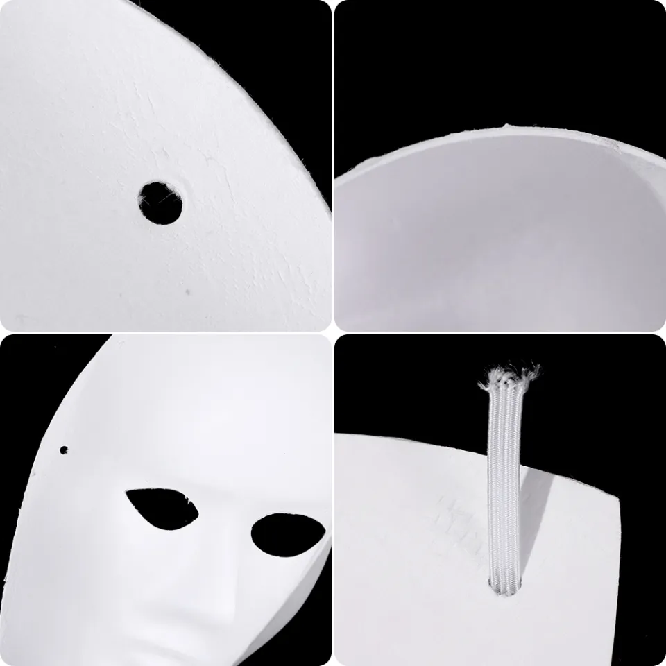 1/5pcs Blank White Mask Halloween Cosplay Women Men Face DIY