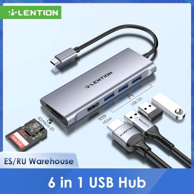 LENTION USB C Hub พร้อม4K HDMI 3 USB 3.0 SD 3.0เครื่องอ่านการ์ดเข้ากันได้กับ MacBook Pro 13/15/16มัลติพอร์ตระบบควบคุมอุณหภูมิ Feona