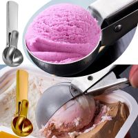 Stainless Steel Ice Cream Scoops Dual-Purpose Fruit Watermelon Digger Spoon Ice Ball Maker Ice Cream Tools Kitchen Accessories