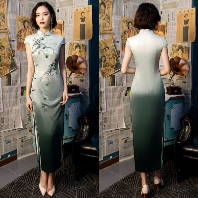 HOT LOZKLHWKLGHWH 576ปรับปรุงชุด cheongsam เด็กสาว 2020 ใหม่ย้อนยุคสไตล์จีน cheongsam อารมณ์ยาวและสง่างาม