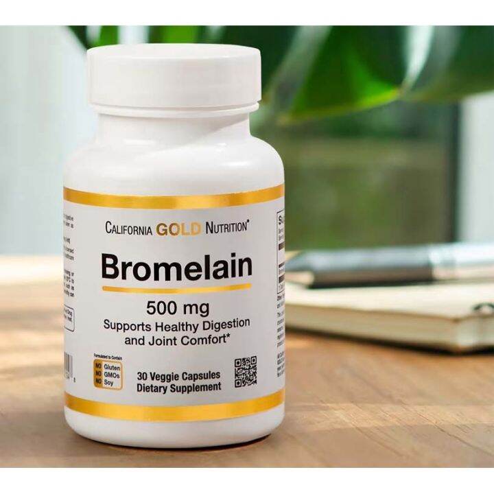 Gold Nutrition Bromelain 500mg 625mg Veggie Capsules Vegan Non Gmo Soy