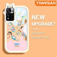 YIWESAN เคสสำหรับ Xiaomi Poco X4 NFC เคสการ์ตูนโดราเอมอนซิลิโคนแบบนุ่มโปร่งใสเคสมือถือสร้างสรรค์เลนส์กล้องถ่ายรูปสัตว์ประหลาดน้อยน่ารักเคสป้องกันแบบกันแรงสั่นสะเทือนเคสใส