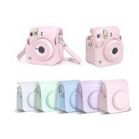 สำหรับ Instax Mini 12เคสหนัง PU อ่อนนุ่มปลอกซิลิโคนสำหรับกระเป๋ากล้องฟิล์ม Fujifilm พร้อม Tali Bahu