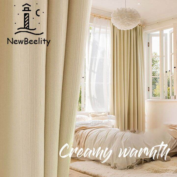 Curtains for Living Dining Room Bedroom Cream White Ssimple Japanese