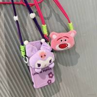 Sanrio Kuromi Lotso strawberry bear Mobile phone rope mobile phone back clip cute girl diagonal strap cartoon doll