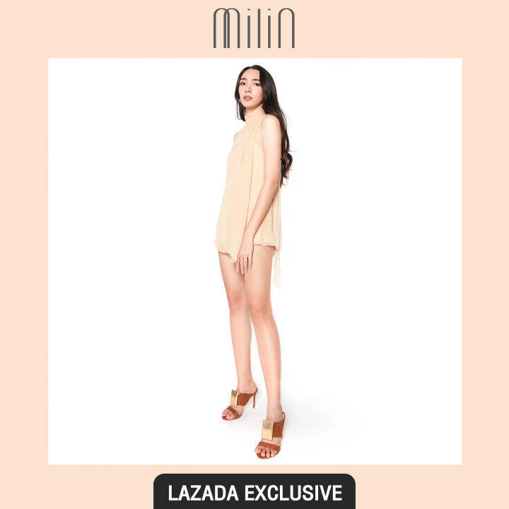 exclusive-milin-sheer-chiffon-ribbon-on-shoulder-high-neck-sleeveless-tunic-เสื้อแขนกุด-คอสูง-ทรงปล่อย-ดีเทลสายยาวบริเวณไหล่-ผ้าชีฟอง-villa-top