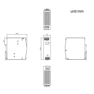 ตัวสวิตช์จ่ายไฟสลับไฟกระแสสลับ NDR-120-24 120W 24V สำหรับป้องกัน Short Circui เกินพิกัดสำหรับป้องกันความร้อนสูงเกินแรงดันไฟฟ้าเกิน