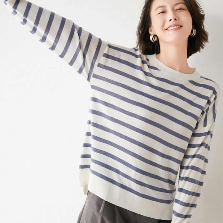 2022-autumn-and-winter-new-korean-style-round-neck-wool-striped-base-sweater-womens-long-sleeved-loose-knit-sweater-womens-thin-inner-2023