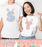 เสื้อยืดลาย อักษร S และ T Rabbit ผ้า Tk บางเบา สวมใส่ สบาย ไม่ยืด ไม่ย้วย สีสันสดใส