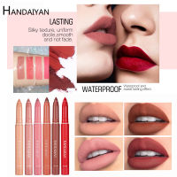 6สีเปลือยเคลือบกำมะหยี่เคลือบเงาลิปกลอกันน้ำลิปสติกลิปบาล์มเซ็กซี่สีแดงลิปสีผู้หญิงแฟชั่นแต่งหน้าของขวัญ