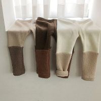 Korean Baby Cotton Velvet Leggings Autumn Winter Baby Boys Girls Patchwork Thicken Warm Pants Leggings