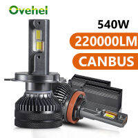 OVEHEL Canbus H4 HB3 Led 540W 220000LM โคมไฟท่อทองแดงคู่ไฟสำหรับรถยนต์ K5C F5C H7 9005 HB4 9006หลอดไฟหน้า Led