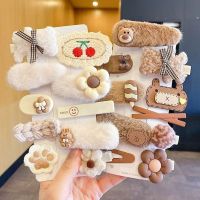 [COD] Baby girl hairpin hair accessories headdress autumn and winter plush children braided clip side bangs broken