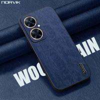 NORVIK เคส TPU นิ่มผิวด้านสำหรับ Huawei Nova 11i,N17-D1ปลอกคลุมทั้งหมดหนังแบบลายไม้แนวธุรกิจหรูหราเคสโทรศัพท์