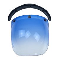 Vintage Universal Anti Fog Flip Up UV Protection Riding Bubble Visor 3 Snap Motorcycle Helmet Open Face Windshield With Bracket