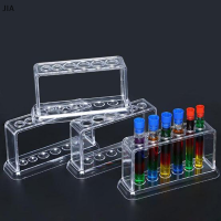 JIA พลาสติก CLEAR Test Tube Rack 6หลุมยืนแล็บทดสอบหลอดยืนชั้นวางของ